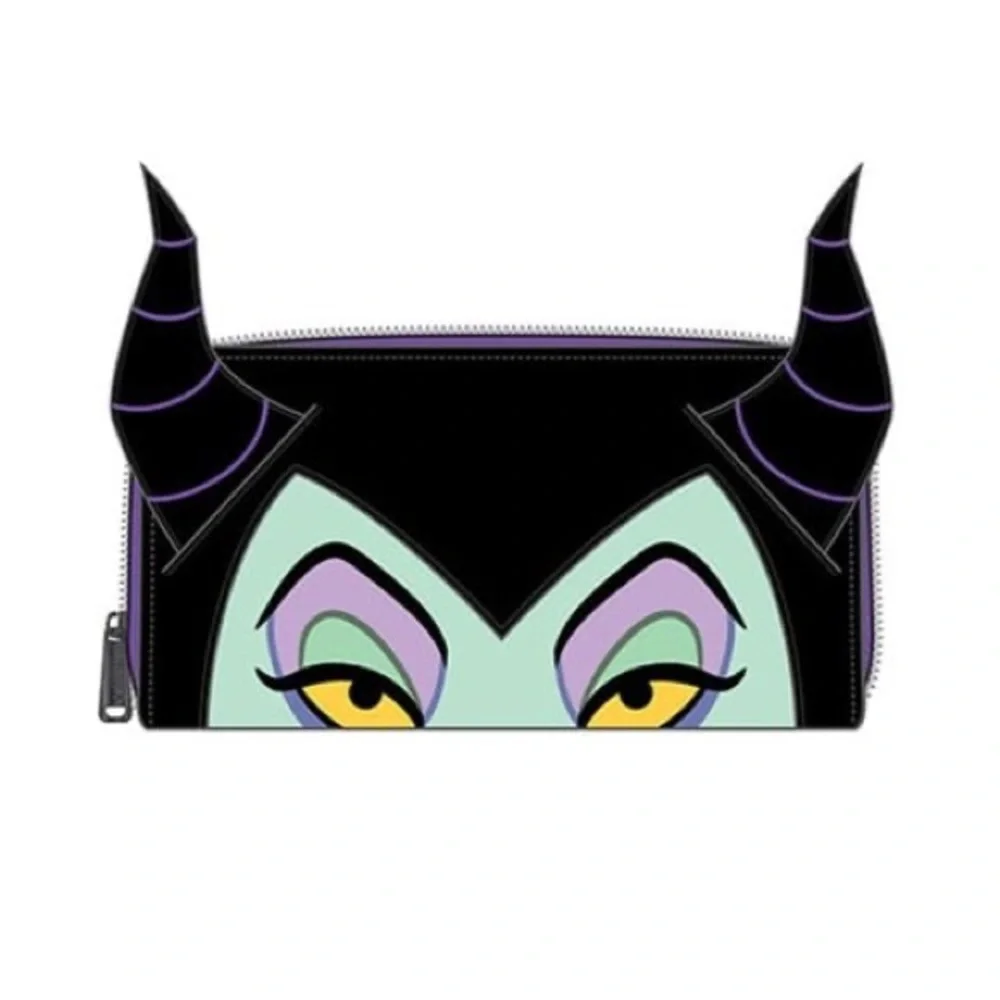 Sleeping Beauty Maleficent Face Zip-Around Wallet: Loungefly Disney